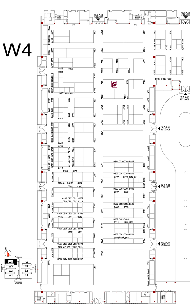 第十四屆中國國際機床工具展覽會（CIMES2018）W4展館展位圖